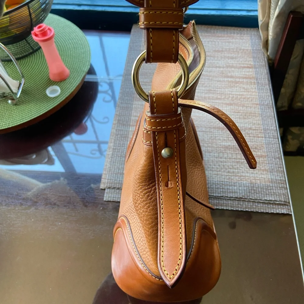 Vintage Dooney Bourke Brown Pebble Grain Leather Buckle Strap Hobo Shoulder Bag - Picture 13 of 14